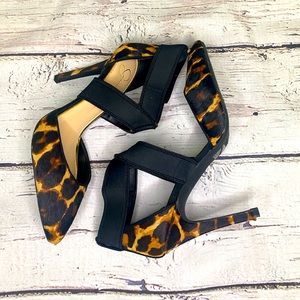 Jessica Simpson leopard print calf hair pump